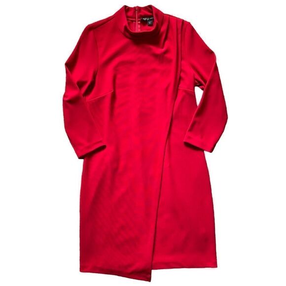 BOSTON PROPER Beyond Travel Drape Dress Red - Picture 1 of 9